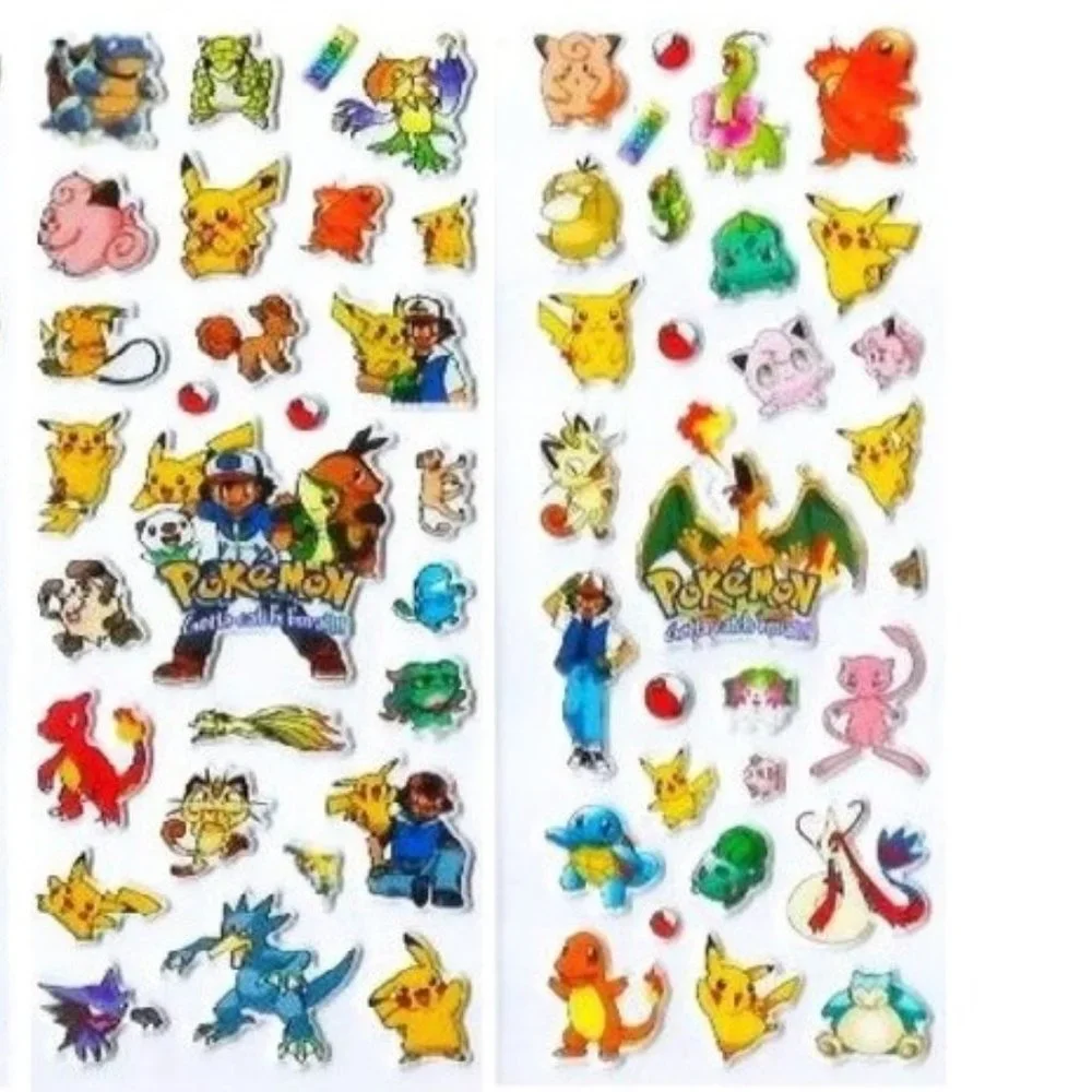 NEW 90's POKEMON ANIME PUFFY STICKERS HOBBIES GAMES POP ADHESIVES PART FAVORS